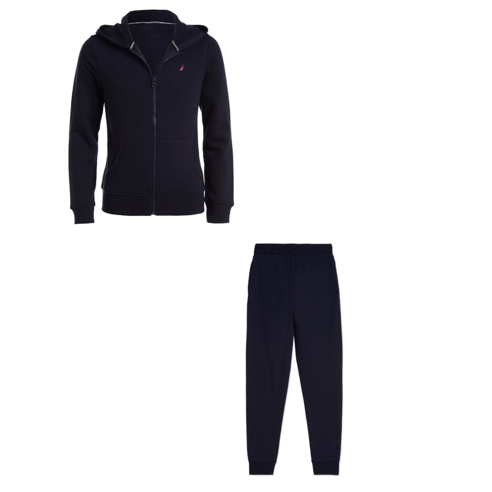 Little Girls Zip-Up Fleece Hoodie & Jogger Set